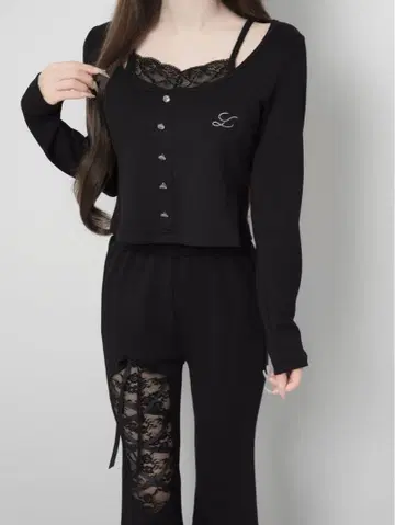 Lumignon Sugar lace ribbon set up BLK