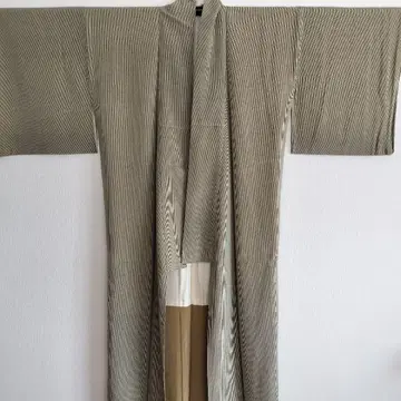 기모노 다회 세로 줄무늬 그린 계열