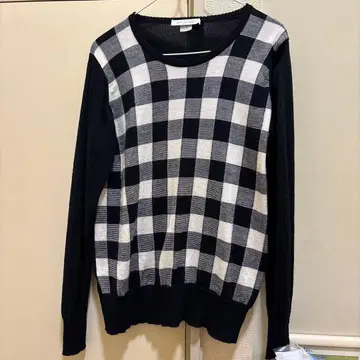 새상품급 john smedley 체크 무늬 울 니트
