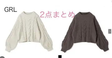 그레일 케이블 짜임 모헤어 니트탑 아이보리 애쉬 그레이