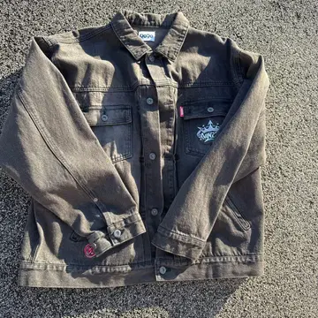 9090 블랙 데님 자켓