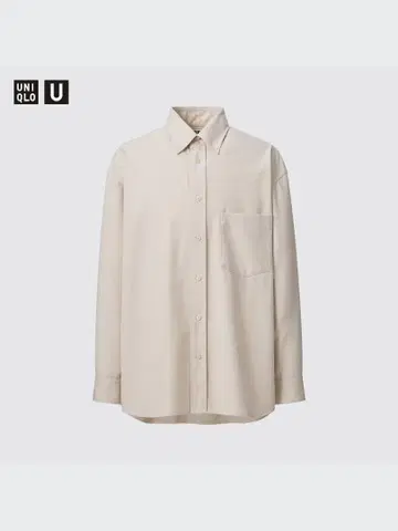 트윌 오버사이즈 셔츠 유니클로 U 2023AW XS 화이트