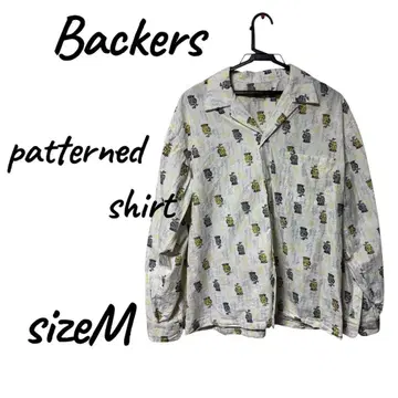 Backers 올 패턴 셔츠 M 사이즈 오픈 카라 셔츠