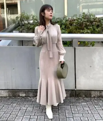 FRAY I.D 머메이드 니트 콤비 원피스