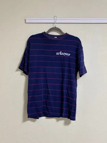 arkansas 스트라이프 T셔츠 L 올드 구제 의류 champion