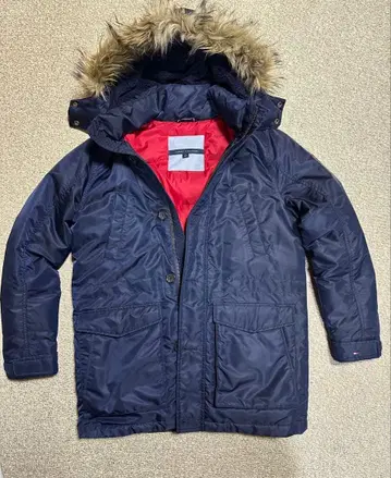 타미힐피거 네이비 다운 자켓 퍼 포함