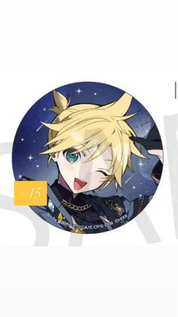 프로젝트 세카이 x 앙상블 스타즈!! 메탈릭 캔뱃지 카가미네 렌