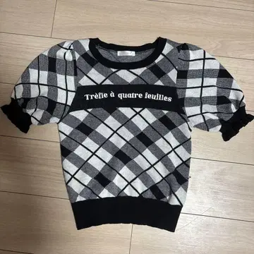 evelyn 로고 체크 니트