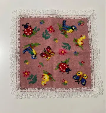 미사용 새상품 FEILER 페이러 친자와 레이스 콜라보 하이디 손수건