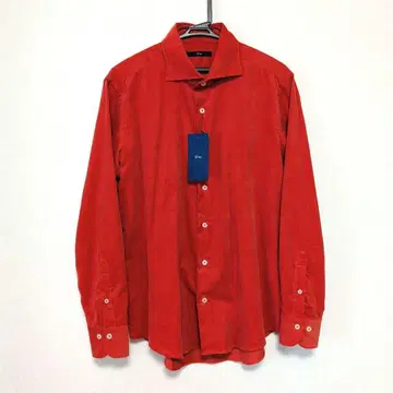 새상품 코듀로이 컷어웨이 셔츠 드레스 캐주얼 긴팔 오렌지 46