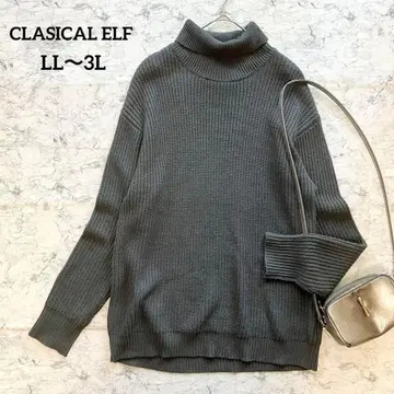 빅 실루엣 클래식 엘프 터틀넥 로우게이지 니트 3L 빅 루즈