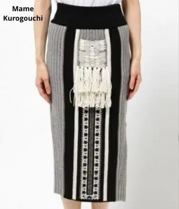 Mame Kurogouchi(마메쿠로구치) 울 니트 프린지 스커트