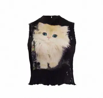 LivingRoom 고양이 프린트 탱크탑 y2k opium