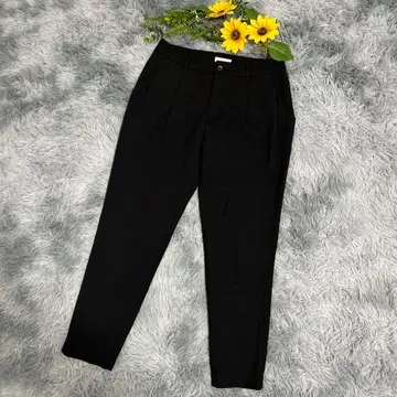 인덱스 슬랙스 여성용 심플 무지 블랙