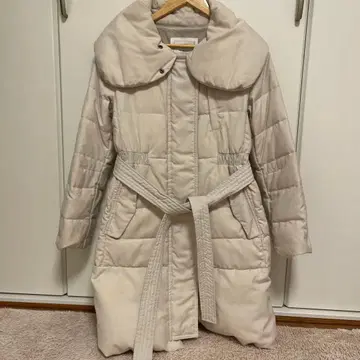 PLST 아이보리 벨트 포함 다운 자켓