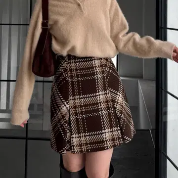 snidel Sustainable 로빙 체크 미니 스커트