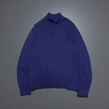 바나나리퍼블릭 코튼 캐시미어 니트 페이드 네이비 퍼플네이비 헨리넥 XL