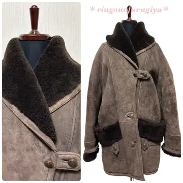 리얼 무스탕 무스탕 코트 브라운 빈티지 새상품급