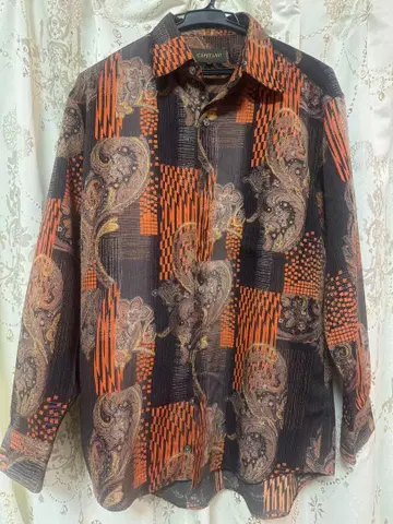 새상품급 CAPITANO 페이즐리 무늬 긴팔 셔츠 M
