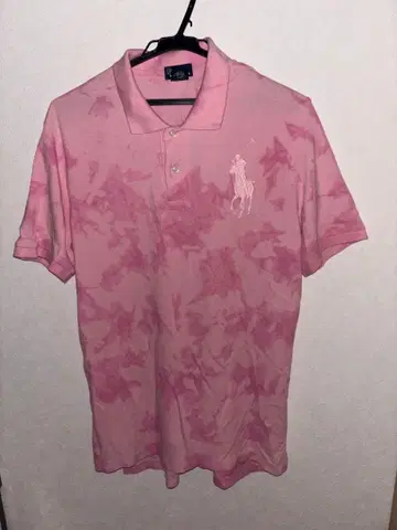 피케 셔츠 반팔 핑크 타이다이