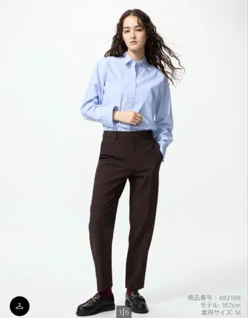 유니클로 스마트 앵클 팬츠 다크 브라운