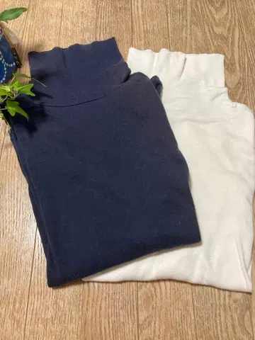 nest Robe 터틀넥 티셔츠 코튼 캐시미어 혼방 긴팔 2점