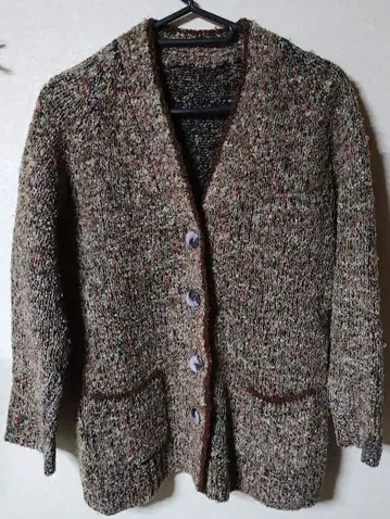 루프 가디건 쇼와 레트로 빈티지 스타일 할머니 따뜻해요