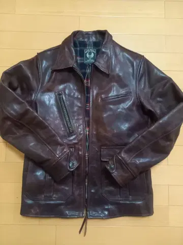 SKULL FLIGHT 다크 브라운 가죽 자켓 M