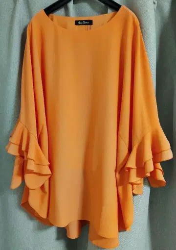 Anne Coquine 조 세트 레이어드 프릴 블라우스 오렌지