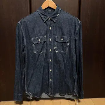 DENHAM 덴함 가위 자수 스티치 데님 셔츠 M