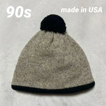새상품급 90s 랜즈 엔드 미국제 폼폼 포함 니트 모자 비니