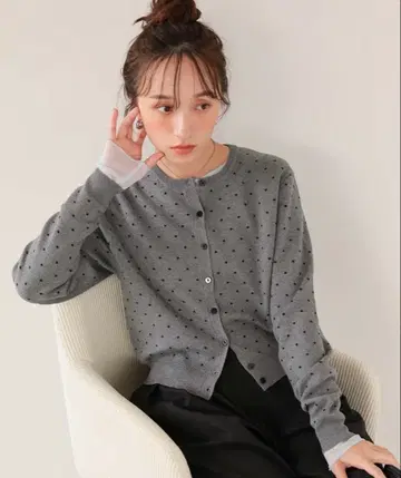 [ titivate ] 도트 자카드 니트 가디건
