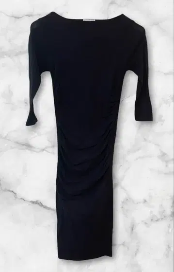 JAMES PERSE 양 사이드 개더 보트넥 타이트 드레스 원피스