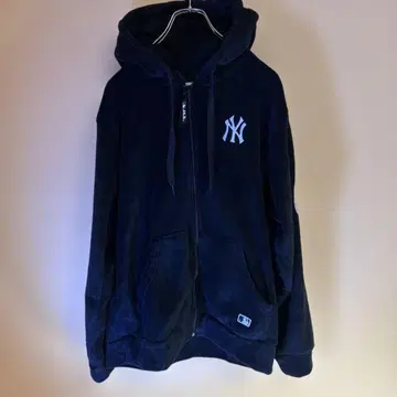 미사용품 MLB 뉴욕 양키스 플리스 후드티 L 사이즈 네이비