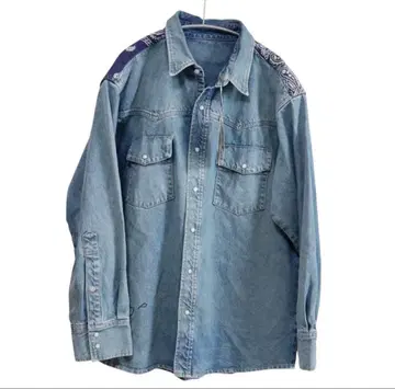 JONNY P 미야기 히데타카 데님 셔츠 (반다나) 오버 사이즈