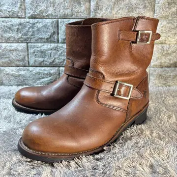 새상품급 FRYE 플라이 엔지니어 부츠 가죽 버클 포함 브라운