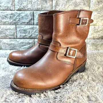 새상품급 FRYE 플라이 엔지니어 부츠 가죽 버클 포함 브라운