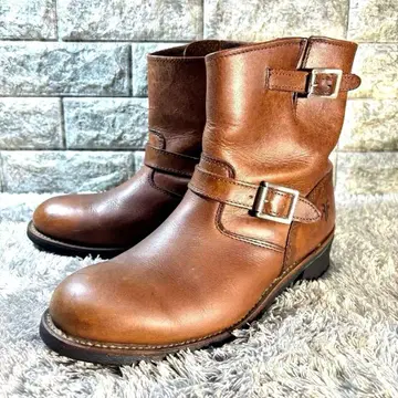 새상품급 FRYE 플라이 엔지니어 부츠 가죽 버클 브라운 27.5