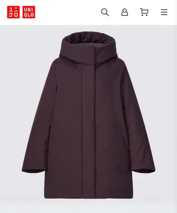 유니클로 하이브리드 다운 자켓 코트 L 와인