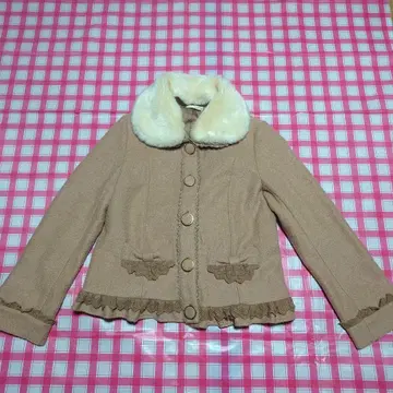 axes 뒷 리본 프릴 숏코트