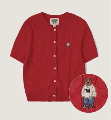 WHO.A.U 스티브 케이블 반팔 가디건