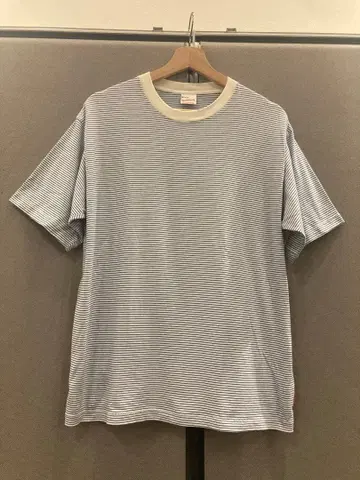 Healthknit 스트라이프 T셔츠 화이트와 파랑