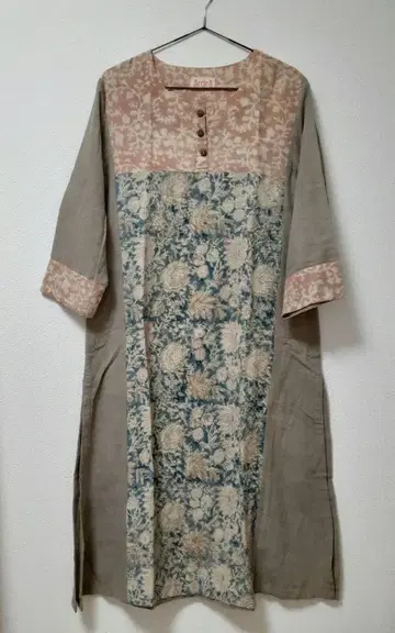 ardra 인도 핸드 블록 프린트 카디 코튼 원피스