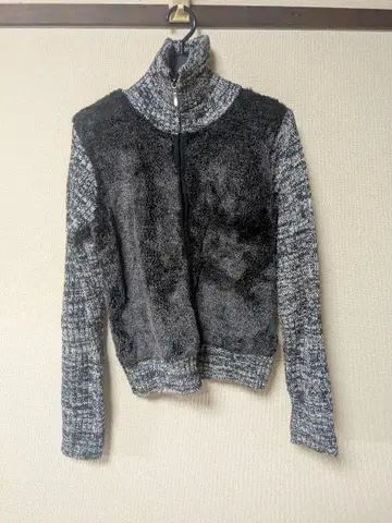 여성용 인조 모피 니트 스웨터 풀 집업 자켓