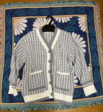 스나이델 홈 하운드투스 패턴 가디건