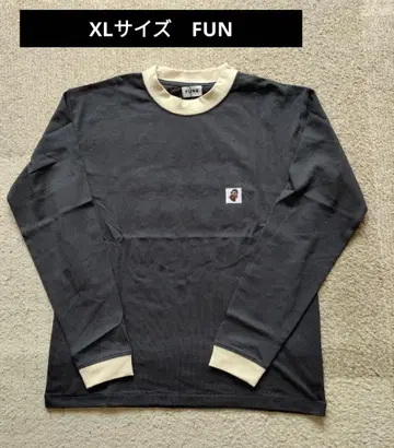 XL 사이즈 FUN 팬 긴팔 롱T 차콜 백 프린트 링거