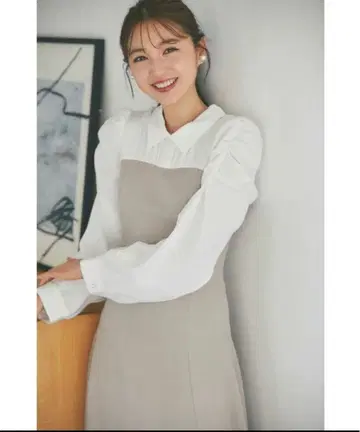 백 레이스업 파워 숄더 도킹 셔츠 원피스 tocco 조니시 호시