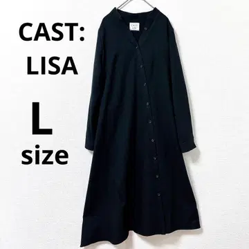 캐스트: 리사 비대칭 롱 원피스 밴드 카라 뒷밴딩