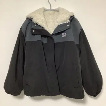 Pink Latte 3way 마운틴 파카 후드 부착 블랙 그레이