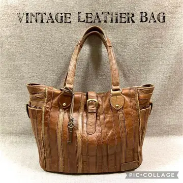 Trideep 가죽 토트백 빈티지